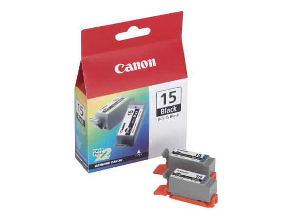 CANON BCI-15BK Tinte schwarz Standardkapazität 2 x 5.3 ml 2 x 121 Seiten 2er-Pack