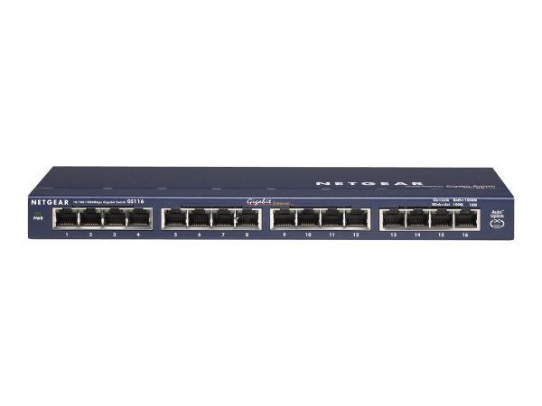 NETGEAR 16-Port Gigabit unmanaged Switch Desktop lüfterlos Metallgehäuse