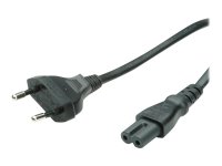 VALUE Netzkabel Euro-Flachstecker auf C7 2polig schwarz 1,8m