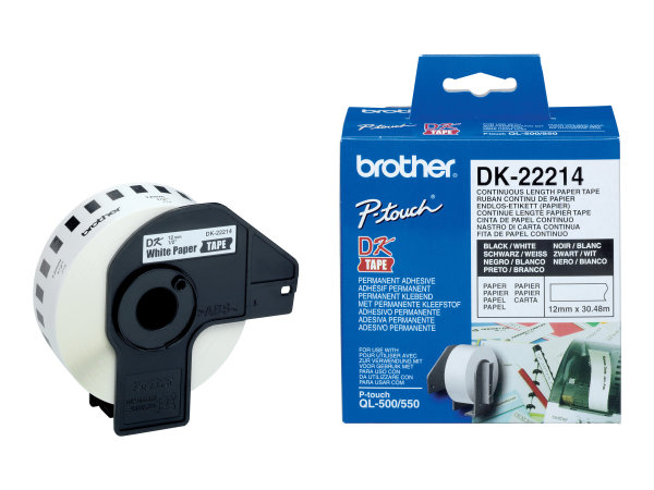 BROTHER P-Touch DK-22214  continue length Papier 12mm x 30.48m