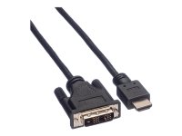 ROLINE Kabel DVI 18+1 ST - HDMI ST schwarz 2m