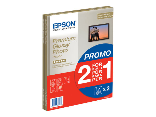 EPSON Premium glänzend Foto Papier inkjet 255g/m2 A4 2x15 Blatt 1er-Pack BOGOF