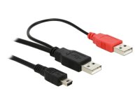 DELOCK Kabel USB Y 2x USB-A ST > mini USB 1,0m