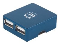 MANHATTAN Hi-Speed USB 2.0 Micro Hub 4 Steckplaetze Stromversorgung ueber USB Ueberspannungsschutz Hotswap-faehig