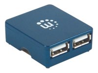 MANHATTAN Hi-Speed USB 2.0 Micro Hub 4 Steckplaetze Stromversorgung ueber USB Ueberspannungsschutz Hotswap-faehig