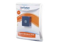 MANHATTAN Hi-Speed USB 2.0 Micro Hub 4 Steckplaetze Stromversorgung ueber USB Ueberspannungsschutz Hotswap-faehig