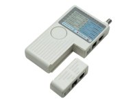 INTELLINET 4-in-1 Kabeltester Zum Testen von 4 Kabeltypen geeignet RJ-11/RJ-45/USB/BNC Simpler Test mit nur einem Knopfdruck