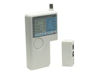 INTELLINET 4-in-1 Kabeltester Zum Testen von 4 Kabeltypen geeignet RJ-11/RJ-45/USB/BNC Simpler Test mit nur einem Knopfdruck