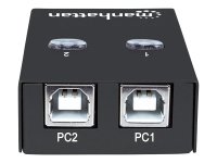 MANHATTAN 2-Port USB 2.0-Umschalter Zum Teilen eines USB-Geraetes Umschalten per Tastaturkuerzel oder per Tastendruck am Geraet