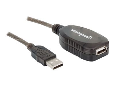 MANHATTAN USB 2.0 Repeater Kabel In Reihe schaltbar A-Stecker A-Buchse 10 m Farbe schwarz