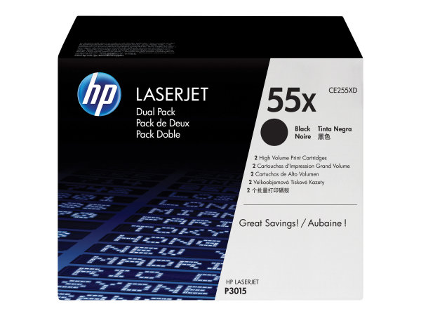 HP original LaserJet CE255XD original Toner cartridge black high capacity 2-pack