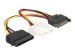 DELOCK Adapter Power SATA 15pin>4pin+SATA 15pin