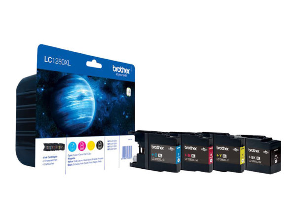 BROTHER LC1280XLVALBPDR Valuepack schwarz magenta cyan und gelb MFCJ5910DW MFCJ6510DW MFCJ6710DW MFCJ6910DW