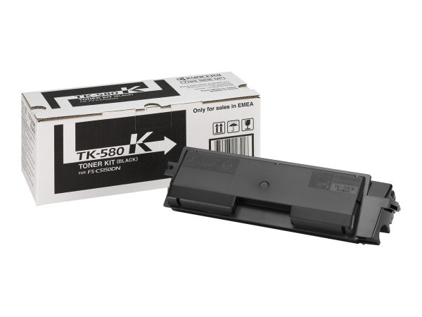 KYOCERA TK-580K Toner schwarz inkl. Resttonerbehälter fur 3.500 Seiten gem. ISO/IEC 19798