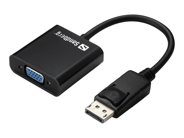 SANDBERG Adapter DisplayPort-VGA. Konvertiert DisplayPort Ausgang zu VGA Ausgang.