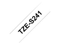 BROTHER TZES241 Spezialband 18mm 8m schwarz weiss extra-stark-klebend fuer Beschriftungsgeraet