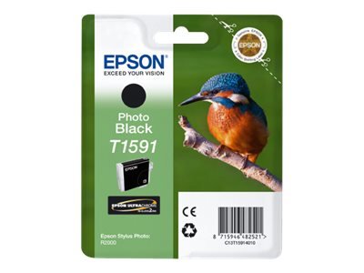 EPSON T1591 Foto Tinte schwarz Standardkapazität 17 ml. 1-pack blister ohne Alarm Stylus Foto R2000