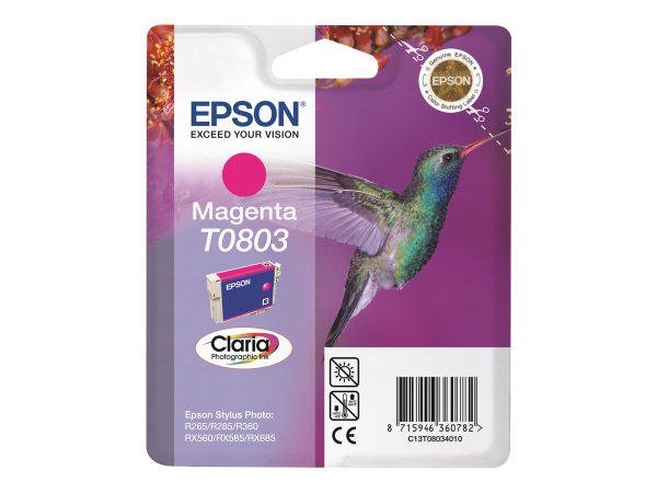 EPSON 5LB T0803 ink cartridge magenta standard capacity 7.4ml 460 pages 1-pack blister without alarm