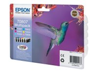 EPSON 3LB T0807 ink cartridge black and five colour standard capacity black and colour: 7.4ml 6-pack blister without alarm