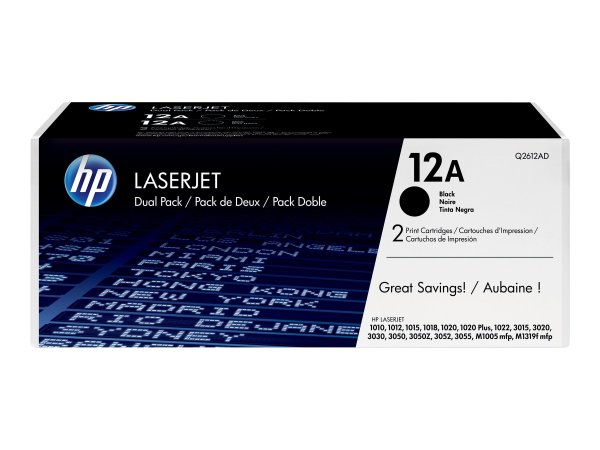 HP 12AD Laserjet Original Toner schwarz Standardkapazität 2 x 2.000 Seiten 2er-Pack