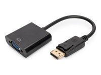 ASSMANN Adapterkabel DisplayPort Stecker auf VGA HD15 Buchse 0,15m AWG28 doppelte Schirmung