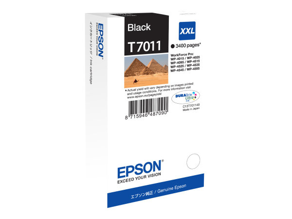 EPSON 1LB WP4000/4500 ink cartridge black extra high capacity 3.400 pages 1-pack blister without alarm