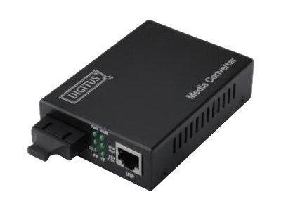 DIGITUS Gigabit Medienkonverter 10/100/1000Base-TX zu 1000Base-SX Inkl Netzteil SC Buchse duplex multimode dual Faser