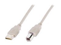 ASSMANN USB2.0 Anschlusskabel 1,8m USB A zu USB B AWG28 beige bulk