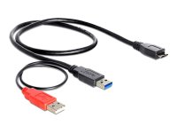 DELOCK Kabel USB 3.0 Y 1x USB 3.0 micro-B St+ USB 2.0-A...