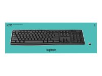 LOGITECH K270 Cordless Keyboard USB-unifying-nano-receiver Black (DE)