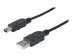 MANHATTAN Hi-Speed USB Mini-B Anschlusskabel USB 2.0 Typ A Stecker - Mini-B Stecker 480 Mbps 1,8m Schwarz