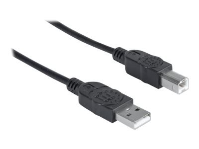 MANHATTAN Hi-Speed USB 2.0 Anschlusskabel 3m schwarz USB 2.0 Standard-A-Stecker auf USB 2.0 Standard-B-Stecker