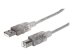 MANHATTAN USB 2.0 Anschlusskabel 1,8m silber USB Typ A Stecker - USB Typ B Stecker  Bis zu 480 Mbps