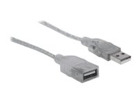 MANHATTAN Hi-Speed USB 2.0 Verlängerungskabel USB 2.0 Typ A Stecker - Typ A Buchse 480 Mbps 1,8m Silber