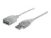 MANHATTAN Hi-Speed USB 2.0 Verlängerungskabel USB 2.0 Typ A Stecker - Typ A Buchse 480 Mbps 1,8m Silber