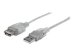 MANHATTAN Hi-Speed USB 2.0 Verlängerungskabel USB 2.0 Typ A Stecker - Typ A Buchse 480 Mbps 3m Silber