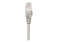 INTELLINET Netzwerkkabel Cat5e U/UTP 2,0m  Grau RJ-45 Stecker / RJ-45 Stecker Snagless Vergoldete Kontakte Polybeutel