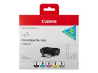 CANON 1LB PGI-9 PBK C M Y GY ink cartridge black and four colour standard capacity combopack blister with alarm