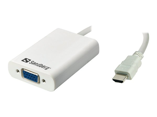 SANDBERG HDMI to VGA+Audio Converter Konvertiert HDMI Ausgang zu VGA und Audio Ausgaenge. USB Stromversorgung moeglich