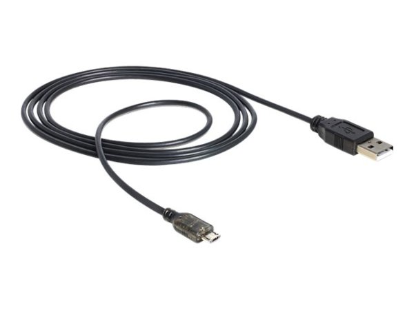 DELOCK Kabel USB micro-B St/ USB-A St mit LED Anzeige für Ladestatus 1,5 m