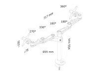 NEOMOUNTS FPMA-D935DG Desk Mount Grommet Dual Flatscreen 25-68cm 10-27Zoll kipp-dreh-schwenkbar VESA 75x75/100x100mm pivo