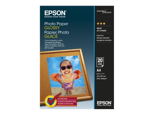 EPSON S042538 Foto Papier glänzend 200g/m2 A4 20 Blatt 1er-Pack