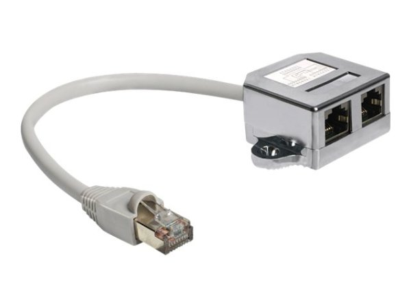 DELOCK RJ45 Port Doppler 1 x RJ45 Stecker > 2 x RJ45 Buchsen 2 x Ethernet