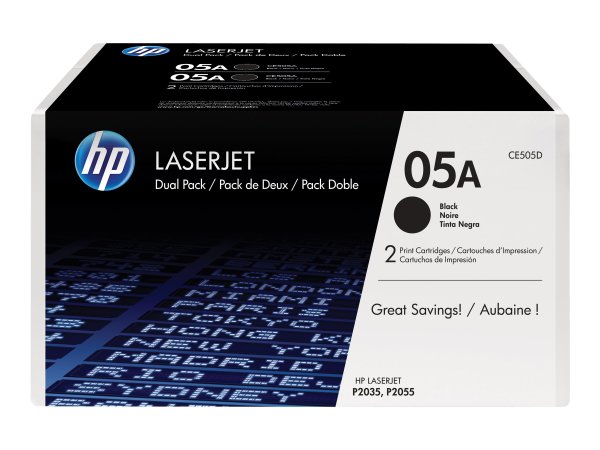 HP 05A LaserJet Toner schwarz Standardkapazität 2 x 2.300 Seiten 2er-Pack