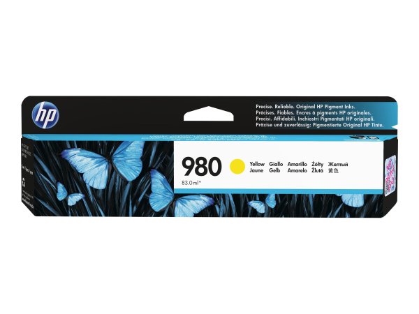 HP 980A original Ink cartridge D8J09A yellow standard capacity 83ml 6.600 pages 1-pack Office jet Enterprise