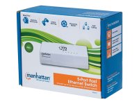 MANHATTAN 5-Port Fast Ethernet Switch Kunststoffgehaeuse verbindet 5 Netzwerkgeraete bei 10 oder 100 Mbits Plug and Play-Installatio