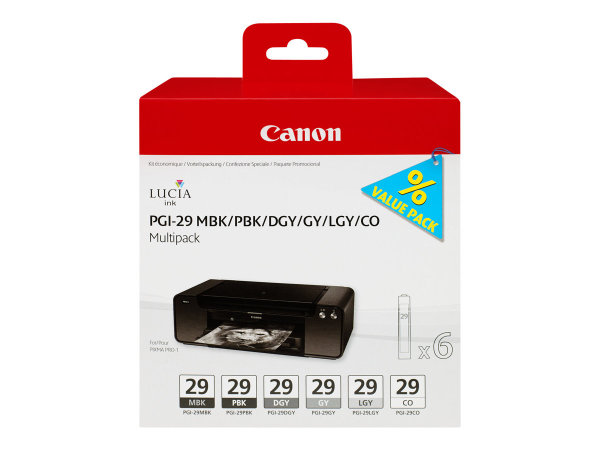 CANON PGI-29 Tinte schwarz und fünf Farben Standardkapazität Multipack