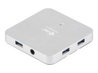 I-TEC USB 3.0 Metal Active HUB 4 Port mit Netzteil ideal fuer Notebook Ultrabook Tablet PC unterstuetzt Win und Mac OS