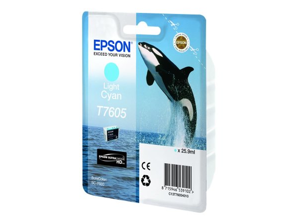 EPSON T7605 Tinte cyan hohe Kapazität clair 25,9ml 2390 Seiten 1er-Pack