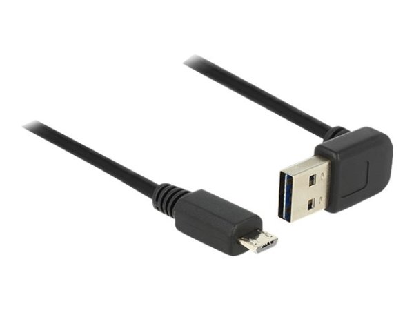 DELOCK Kabel EASY USB 2.0-A oben/unten gewinkelt > Micro-B Stecker/Stecker 1 m